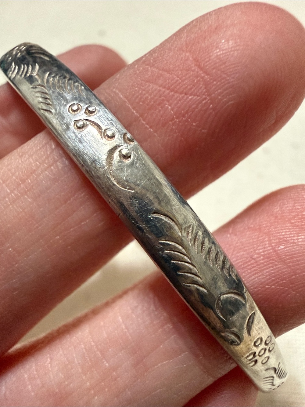 Engraved Sterling Silver 925 Cuff Bracelet - Picture 3 of 16